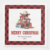 Western holiday napkins with buffalo plaid accent serviette (Vorderseite)