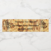 Western Holzkarten und Pferdekoppeln Wasserflaschenetikett (Einzelnes Label)