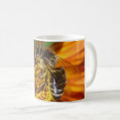 Western Honey Bee Macro Foto Kaffeetasse (VorderseiteRechts)