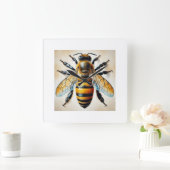 Western honeybee Apis mellifera 250924IREF244 - Wa Quadratische Wanduhr (Zuhause)