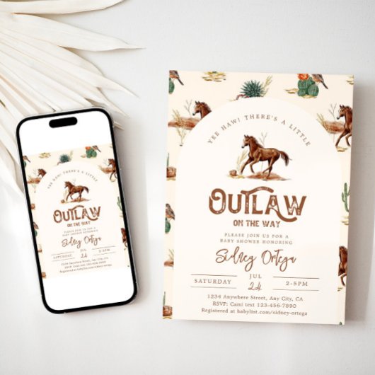 Western Horse Baby Dusche Einladung