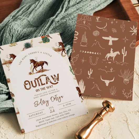 Western Horse Baby Dusche Einladung
