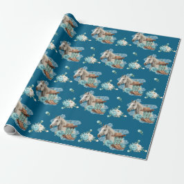 Western Horse Birthday Wrapping Paper – Navy Geschenkpapier