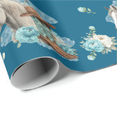 Western Horse Birthday Wrapping Paper – Navy Geschenkpapier (Rolleneckpunkt)