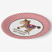 Western Horse Boy Babydusche Papierplatte Pappteller (Schrägansicht)