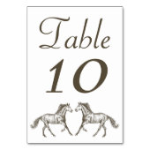 Western Horse Brown Wedding Reitsport Land Tischnummer (Rückseite)
