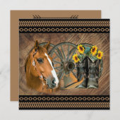Western Horse Cowboy Boots Cowboy Hat Wagon Wheel (Vorne/Hinten)
