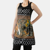 Western Horse Cowboy Boots Cowboy Hat Wagon Wheel Schürze (InSitu)