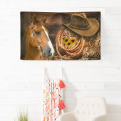 Western Horse Cowboy Hat Lasso Sonnenblumen Banner (Insitu)