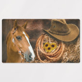 Western Horse Cowboy Hat Lasso Sonnenblumen Etiketten (Design 2)