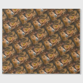 Western Horse Cowboy Hat Lasso Sonnenblumen Geschenkpapier (Flach)