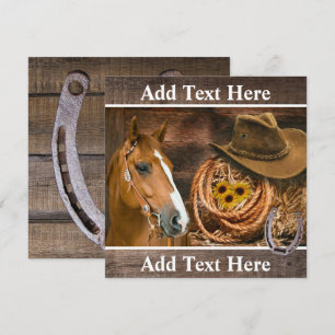 Western Horse Cowboy Hat Lasso Sonnenblumen Mitteilungskarte