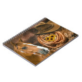 Western Horse Cowboy Hat Lasso Sonnenblumen Notizblock (Linke Seite)