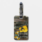 Western Horse Cowboy Stiefel Gitarre Sonnenblumen Gepäckanhänger (Rückseite vertikal)