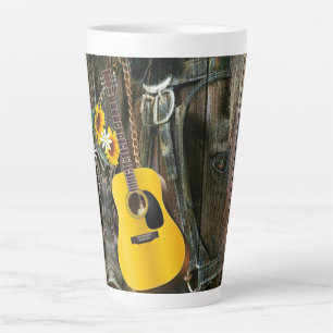 Western Horse Cowboy Stiefel Gitarre Sonnenblumen Milchtasse
