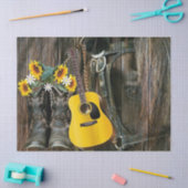 Western Horse Cowboy Stiefel Gitarre Sonnenblumen Seidenpapier (Basteln)