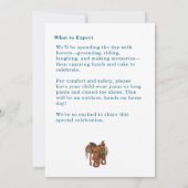 Western Horse Floral Birthday Invitation – Navy Einladung (Rückseite)