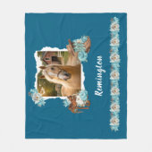 Western Horse Floral Blanket Fleecedecke (Vorderseite)
