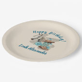 Western Horse Floral Equestrian- Cream Paper Plate Pappteller (Schrägansicht)