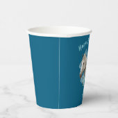 Western Horse Floral Equestrian- Navy Pappbecher (Rechts)