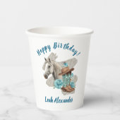 Western Horse Floral Equestrian- White Pappbecher (Vorderseite)