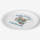 Western Horse Floral Equestrian- White Pappteller (Schrägansicht)
