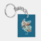 Western Horse Floral Keychain Schlüsselanhänger (Vorderseite links)