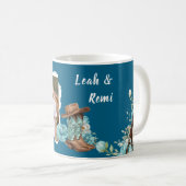 Western Horse Floral Mug – Navy Kaffeetasse (VorderseiteRechts)