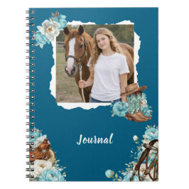 Western Horse Floral Personalized Notebook Notizblock
