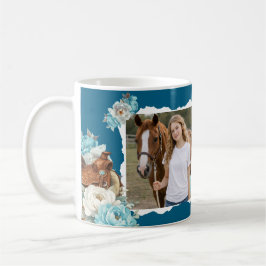Western Horse Floral Tasse – Navy