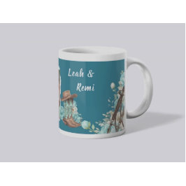 Western Horse Floral Tasse – Navy