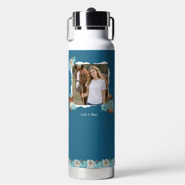 Western Horse Florale Wasserflasche – Navy Trinkflasche