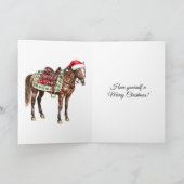 Western Horse Frohe Weihnachten Y'all Karte (Innenseite)