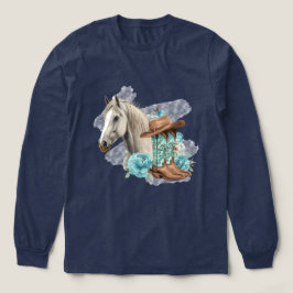 Western Horse Langarmshirt Tri-Blend Shirt