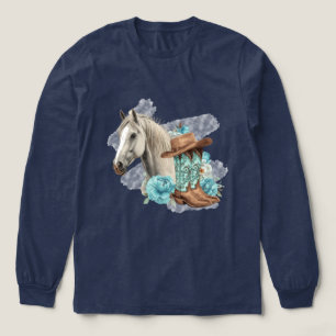Western Horse Langarmshirt Tri-Blend Shirt