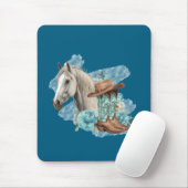 Western Horse Mouse Pad- Navy Mousepad (Mit Mouse)
