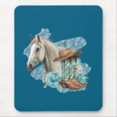Western Horse Mouse Pad- Navy Mousepad (Vorne)