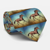 Western Horse Print Necktie Krawatte (Gerollt)