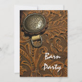 Western Horse Saddle Barn Party Einladung (Vorderseite)