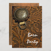 Western Horse Saddle Barn Party Einladung (Vorne/Hinten)