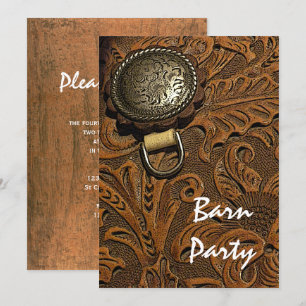 Western Horse Saddle Barn Party Einladung