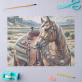 Western Horse Saddled Seidenpapier (Basteln)