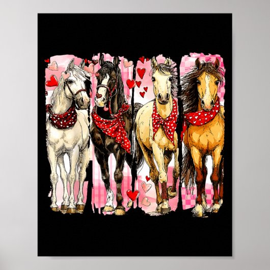 Western Horse Valentine Funny Western Valentines D Poster (Vorne)