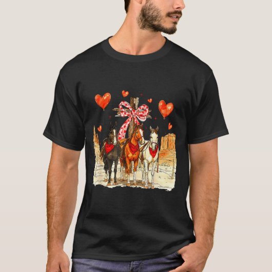 Western Horse Valentine Funny Western Valentines D T-Shirt (Vorderseite)