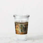 Western Horse Wagon Wheel Cowboy Boots Acryltrinkbecher (Rückseite)