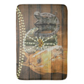 Western Horse Wagon Wheel Cowboy Boots Badematte (Vorderseite Vertikal)