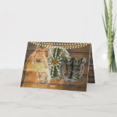 Western Horse Wagon Wheel Cowboy Boots Karte (Rückseite)