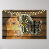 Western Horse Wagon Wheel Cowboy Boots Poster (Vorne)