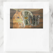 Western Horse Wagon Wheel Cowboy Boots Rechteckiger Aufkleber (Tasche)