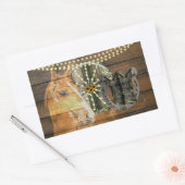 Western Horse Wagon Wheel Cowboy Boots Rechteckiger Aufkleber (Umschlag)